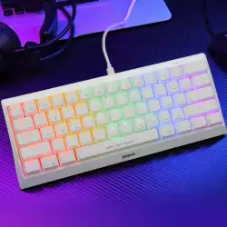 Marvo геймърска клавиатура Gaming Mechanical keyboard 61 keys TKL Hecate 61R WH - KG962G White - RED switches, RGB (English US)