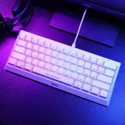 Marvo геймърска клавиатура Gaming Mechanical keyboard 61 keys TKL Hecate 61R WH - KG962G White - RED switches, RGB