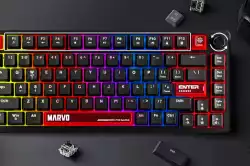 Marvo геймърска механична клавиатура Gaming Mechanical Keyboard Arma 67 KG935 - 1K, TNT Peach Switches [Linear], (English US)