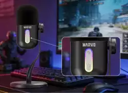 Marvo Геймърски микрофон Gaming USB Microphone - Blast 50 MIC-08 Black - USB, RGB