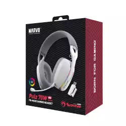 Marvo Геймърски слушалки Gaming Headphones Pulz 70S White - 7.1 RGB - MARVO-HG9086-WH