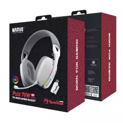 Marvo Геймърски слушалки Gaming Headphones Pulz 70S White - 7.1 RGB - MARVO-HG9086-WH