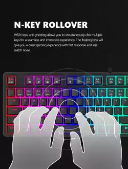 Marvo механична клавиатура Gaming Keyboard Mechanical KG948 - 108 keys, RGB, Macros, Blue switches