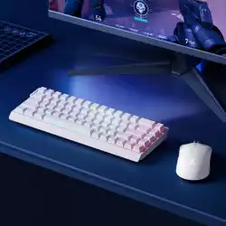MCHOSE геймърска механична клавиатура Gaming Mechanical Keyboard Ace 68 - 8K, Ice Blue Magnetic Switch [Linear] (English US), White
