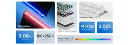 MCHOSE геймърска механична клавиатура Gaming Mechanical Keyboard Ace 68 Air - 8K, Mount Tai Magnetic Switch GT [Tactile] (English US), White