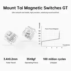 MCHOSE геймърска механична клавиатура Gaming Mechanical Keyboard Ace 68 Air - 8K, Mount Tai Magnetic Switch GT [Tactile] (English US), Black