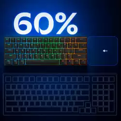MCHOSE геймърска механична клавиатура Gaming Mechanical Keyboard Ace 60 Pro - 8K, KTEK Magnetic Switch [Linear] (English US), Black
