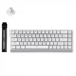 MCHOSE геймърска механична клавиатура Gaming Mechanical Keyboard Ace 68 - 8K, Ice Blue Magnetic Switch [Linear] (English US), White
