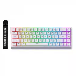 MCHOSE геймърска механична клавиатура Gaming Mechanical Keyboard Ace 68 - 8K, Ice Blue Magnetic Switch [Linear] (English US), White