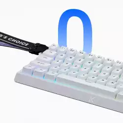 MCHOSE геймърска механична клавиатура Gaming Mechanical Keyboard Ace 68 - 8K, Ice Rhino Magnetic Switch [Linear] (English US), White