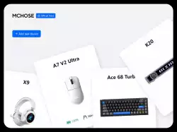 MCHOSE геймърска механична клавиатура Gaming Mechanical Keyboard Ace 68 Turbo - 16K, Mount Tai Magnetic Switch GT [Tactile] (English US), Black