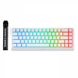 MCHOSE геймърска механична клавиатура Gaming Mechanical Keyboard Ace 68 - 8K, Ice Rhino Magnetic Switch [Linear] (English US), White