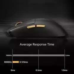 MCHOSE професионална геймърска мишка K7 Ultra Black - Wireless Gaming Mouse - Dual 8K, Omron Mechanical, Magnetic Charging Dock