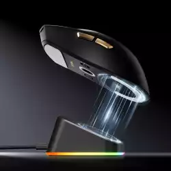 MCHOSE професионална геймърска мишка K7 Ultra Black - Wireless Gaming Mouse - Dual 8K, Omron Mechanical, Magnetic Charging Dock