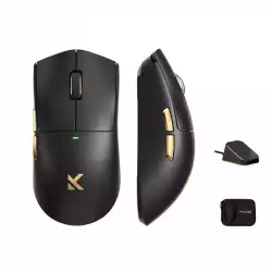 MCHOSE професионална геймърска мишка K7 Ultra Black - Wireless Gaming Mouse - Dual 8K, Omron Mechanical, Magnetic Charging Dock
