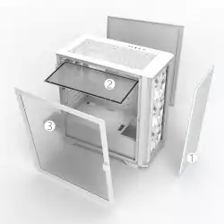 Montech кутия AIR 100 ARGB, Micro ATX Case, TG, 4x120mm ARGB Fans, White
