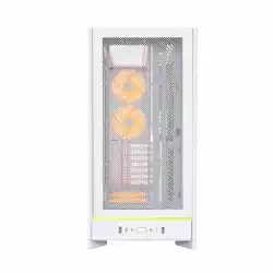 Montech кутия Case ATX - HS01 PRO (W) - 5 x 120 mm ARGB Fans, USB-C, White