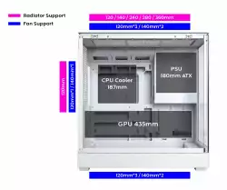 Montech кутия Case ATX - KING 45 PRO (B) - 4 x 120 mm A-RGB, USB-C