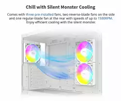 Montech кутия Case ATX - XR (W) - 3 x 120 mm ARGB Fans, USB-C, White