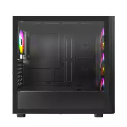 Montech кутия Case ATX - XR Wood (B) - 4 x 120 mm ARGB Fans, Wood, USB-C, Black