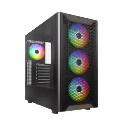 Montech кутия Case ATX - XR Wood (B) - 4 x 120 mm ARGB Fans, Wood, USB-C, Black