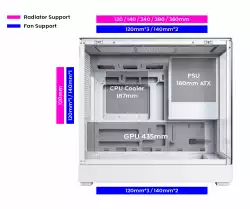 Montech кутия Case mATX - KING 15 PRO (B) - 4 x 120 mm A-RGB, USB-C