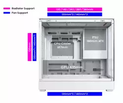 Montech кутия Case mATX - KING 15 PRO (W) - 4 x 120 mm A-RGB, USB-C