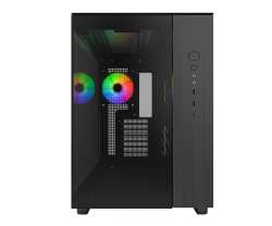 Montech кутия KING 65 Pro, Dual Chamber Mid-tower Case, 3 ARGB Fans, Black