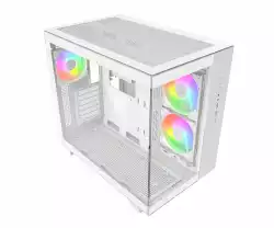 Montech кутия KING 65 Pro, Dual Chamber Mid-tower Case, 3 ARGB Fans, White