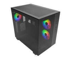 Montech кутия KING 65 Pro, Dual Chamber Mid-tower Case, 3 ARGB Fans, Black