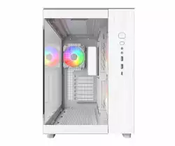 Montech кутия KING 65 Pro, Dual Chamber Mid-tower Case, 3 ARGB Fans, White