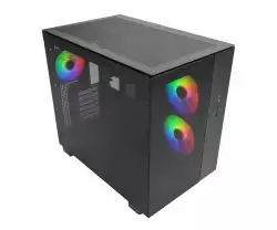 Montech кутия KING 65 Pro, Dual Chamber Mid-tower Case, 3 ARGB Fans, Black