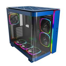 Montech кутия KING 95 Pro, Dual Chamber Mid-tower Case, 6 ARGB Fans, 2 Front Panels, Prussian Blue