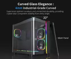 Montech кутия KING 95 Pro, Dual Chamber Mid-tower Case, 6 ARGB Fans, 2 Front Panels, Black