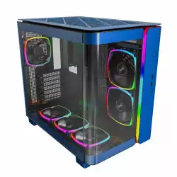 Montech кутия KING 95 Pro, Dual Chamber Mid-tower Case, 6 ARGB Fans, 2 Front Panels, Prussian Blue