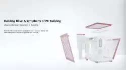 Montech кутия KING 95 Pro, Dual Chamber Mid-tower Case, 6 ARGB Fans, 2 Front Panels, Rose Gold