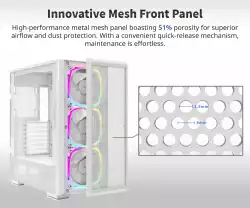 Montech кутия SKY TWO GX, Mid-tower Case, TG, 3x140mm ARGB Fans, White