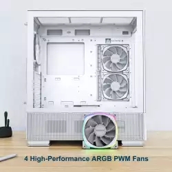 Montech кутия SKY TWO, Mid-tower Case, TG, 4x120mm ARGB Fans, White