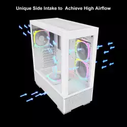 Montech кутия SKY TWO, Mid-tower Case, TG, 4x120mm ARGB Fans, White