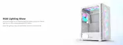 Montech кутия X3 MESH, Mid-tower Case, TG, 6 fixed RGB Fans, White