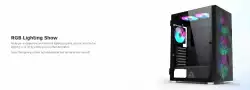 Montech кутия X3 MESH, Mid-tower Case, TG, 6 fixed RGB Fans, Black