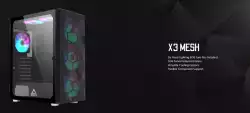 Montech кутия X3 MESH, Mid-tower Case, TG, 6 fixed RGB Fans, Black