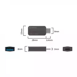 Orico адаптер Adpater OTG USB 3.1 Type C to Type A/F, Metal - CTA2-SV