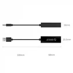 Orico адаптер USB3.0 to LAN Gigabit 1000Mbps black - UTJ-U3