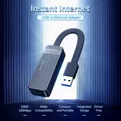 Orico адаптер USB3.0 to LAN Gigabit 1000Mbps black - UTK-U3