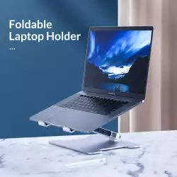 Orico алуминиева поставка за лаптоп Laptop Stand - Aluminum, 2 x USB3.0, Card Reader, up to 15.6" - LST-2AS-SV
