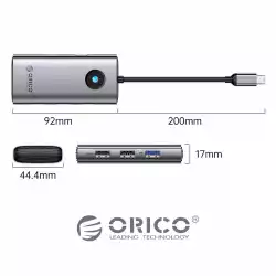Orico докинг станция Docking Station Type-C - PW11-6P-GY-EP - HDMI x 1, USB-C x 1, USB3.0 x 3, USB-C PD100W x 1