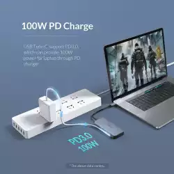 Orico докинг станция Docking Station Type-C Power Distribution 3.0 100W - LAN, HDMI, Type-C x 1, USB3.0 x 3 -  MC-U602P