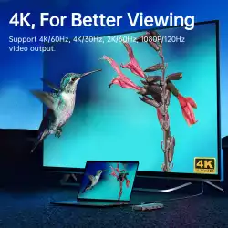 Orico докинг станция Docking Station Type-C - PW11-9P-GY-EP - HDMI x 1, VGA x 1, USB3.0 x 3, USB-C PD100W x 1, LAN x 1 (1Gbps), SD/TF