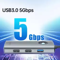 Orico докинг станция Docking Station Type-C - PW11-6PCR-GY-EP - HDMI x 1, USB-C x 1, USB3.0 x 2, USB-C PD100W x 1, LAN x 1 (1Gbps)